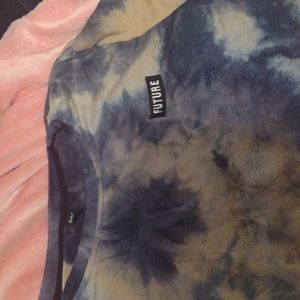 Beige Blue Tie Dye "Future" Tshirt